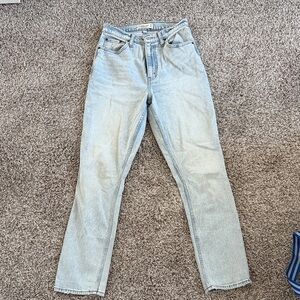 Light Blue women’s Abercrombie curve love slim straight jeans